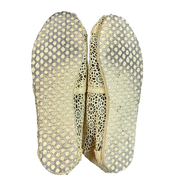 Toms Women's Yellow Natural Moroccan Slip on Crochet Alpargata Flat Size 6 - Picture 3 of 4